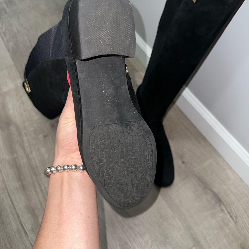 Calvin Klein Womens Priya Over-The-Knee Boots (Black, 9M) - Picture 2 of 4